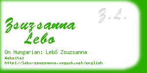 zsuzsanna lebo business card